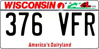 WI license plate 376VFR