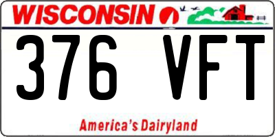 WI license plate 376VFT