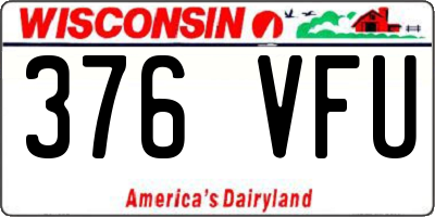 WI license plate 376VFU