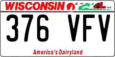 WI license plate 376VFV
