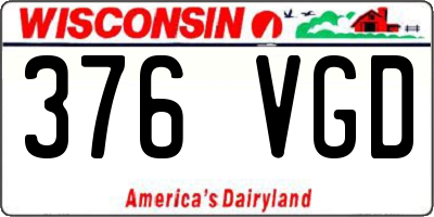 WI license plate 376VGD