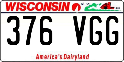 WI license plate 376VGG