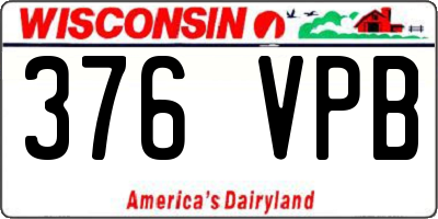 WI license plate 376VPB