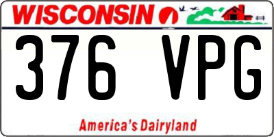 WI license plate 376VPG