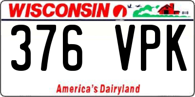 WI license plate 376VPK
