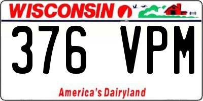 WI license plate 376VPM