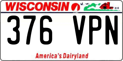 WI license plate 376VPN
