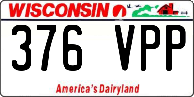 WI license plate 376VPP