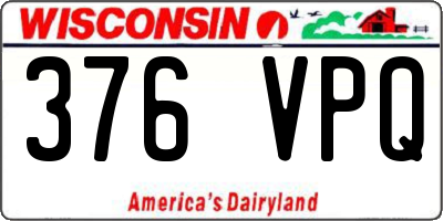 WI license plate 376VPQ