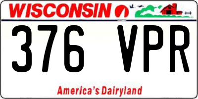 WI license plate 376VPR