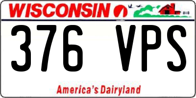 WI license plate 376VPS