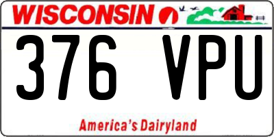 WI license plate 376VPU