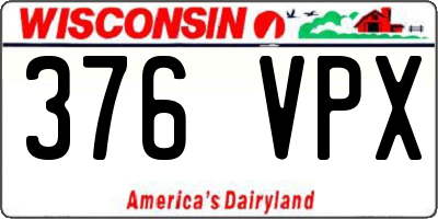 WI license plate 376VPX