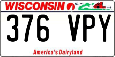 WI license plate 376VPY