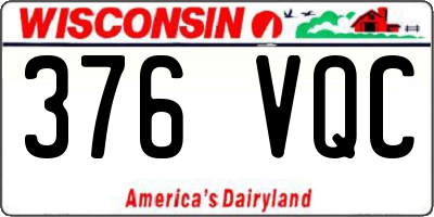 WI license plate 376VQC
