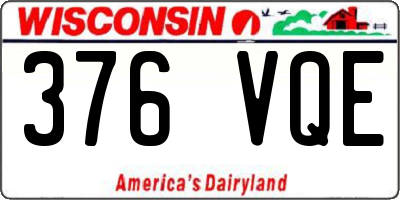 WI license plate 376VQE