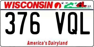 WI license plate 376VQL
