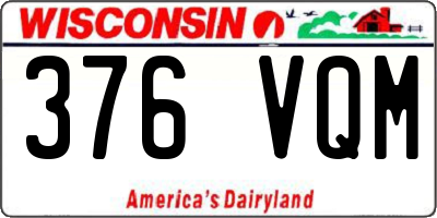 WI license plate 376VQM