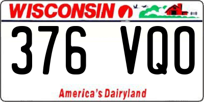 WI license plate 376VQO