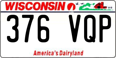 WI license plate 376VQP