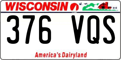 WI license plate 376VQS