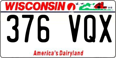WI license plate 376VQX