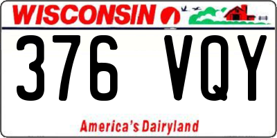 WI license plate 376VQY