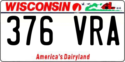 WI license plate 376VRA