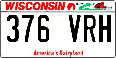 WI license plate 376VRH