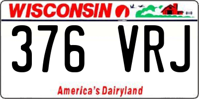 WI license plate 376VRJ