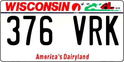 WI license plate 376VRK
