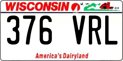 WI license plate 376VRL