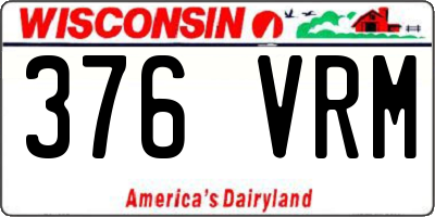 WI license plate 376VRM