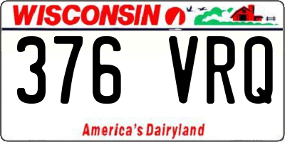 WI license plate 376VRQ