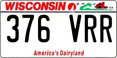 WI license plate 376VRR