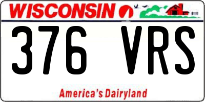 WI license plate 376VRS