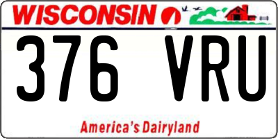 WI license plate 376VRU