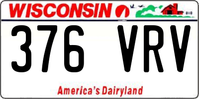 WI license plate 376VRV