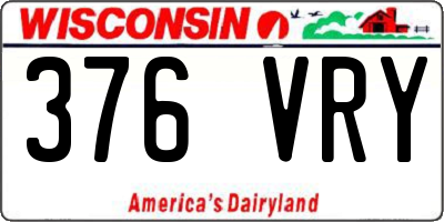 WI license plate 376VRY