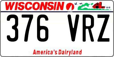 WI license plate 376VRZ