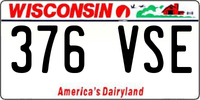 WI license plate 376VSE