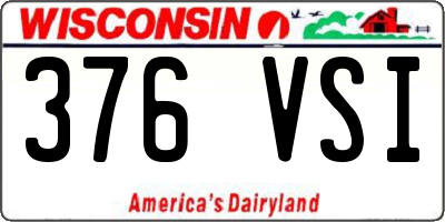 WI license plate 376VSI