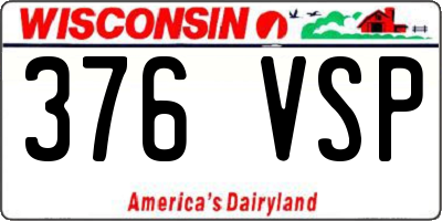 WI license plate 376VSP