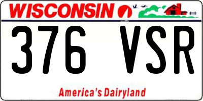 WI license plate 376VSR
