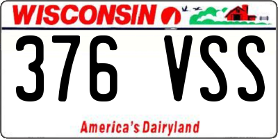 WI license plate 376VSS