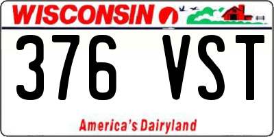 WI license plate 376VST