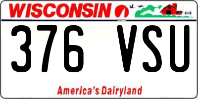 WI license plate 376VSU