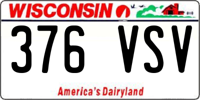 WI license plate 376VSV