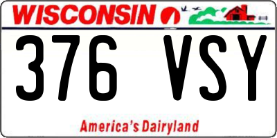 WI license plate 376VSY