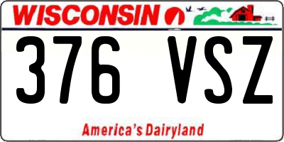 WI license plate 376VSZ